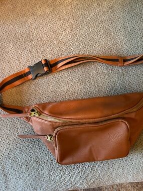 Leather Fanny Bag — Tan Crossbody Belt Bag